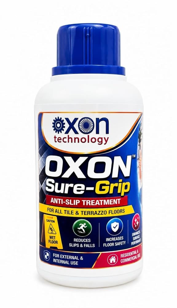 Front-facing bottle of Oxon Sure-Grip anti-slip treatment