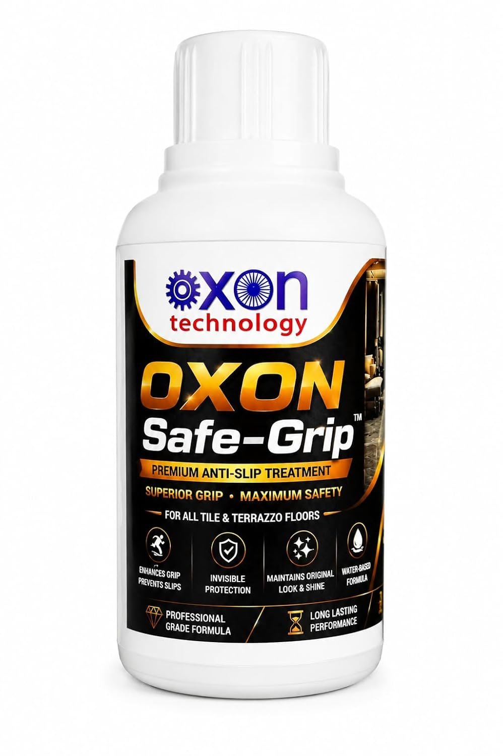 Professional Anti-Slip Treatment Solutions Across 8 Industries | Oxon Technology 3 Oxon Safe Grip Premium Anti-Slip Treatment Bottle For All Floor Types